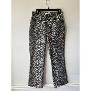 Ganni Betzy Cropped Leopard Jeans Size 28 Minimalist Grunge Comfy Retro Festival